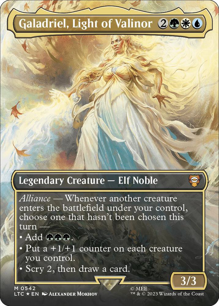 MTG Single Card - Galadriel, Light of Valinor (Borderless) (Surge Foil) [M 0542]