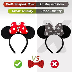 Minnie Mouse Ears Headband, Polka Dot Bow Mouse Ears Costume Accessories