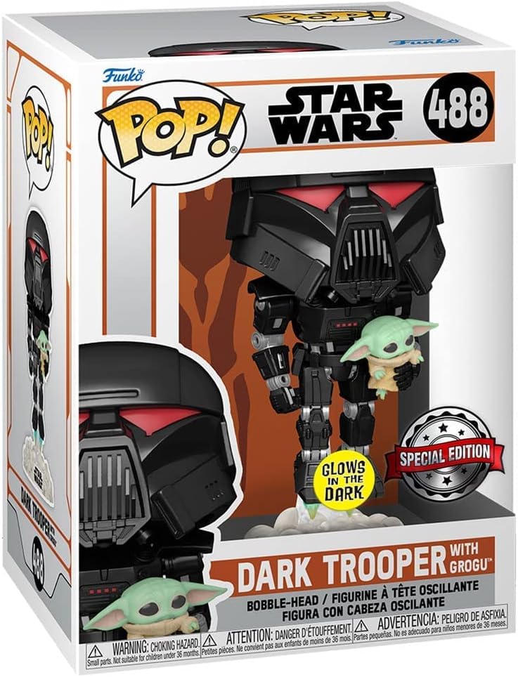 Funko POP! Star Wars - Dark Trooper com Grogu #488