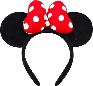 Minnie Mouse Ears Headband, Polka Dot Bow Mouse Ears Costume Accessories