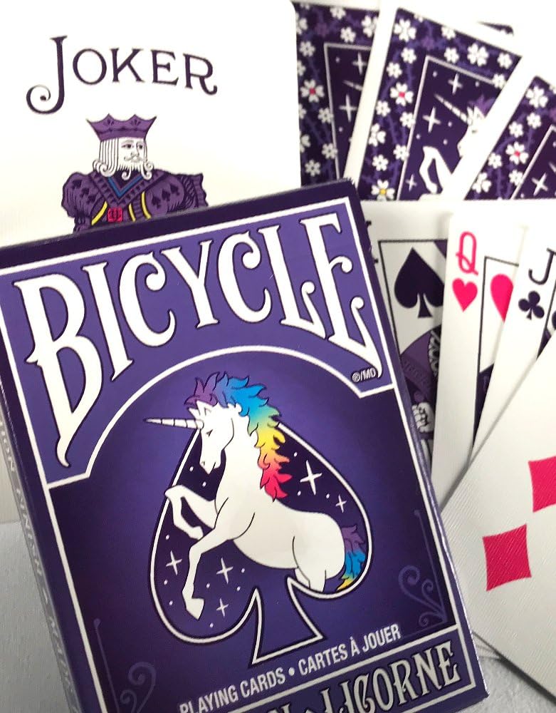 Cartas de jogar unicórnio de bicicleta 