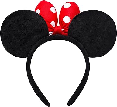 Minnie Mouse Ears Headband, Polka Dot Bow Mouse Ears Costume Accessories