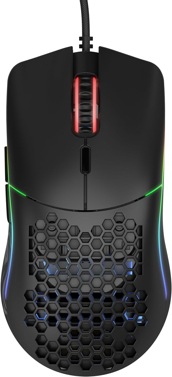 Glorious Model O Wired Gaming Mouse 67g Superlight Honeycomb Design - Preto fosco 