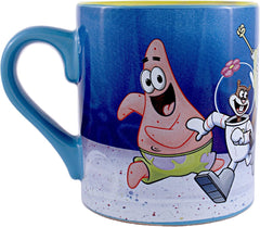 Silver Buffalo Nickelodeon Logo and Characters 90s Nostalgia Ceramic Mug, 14 Ounces