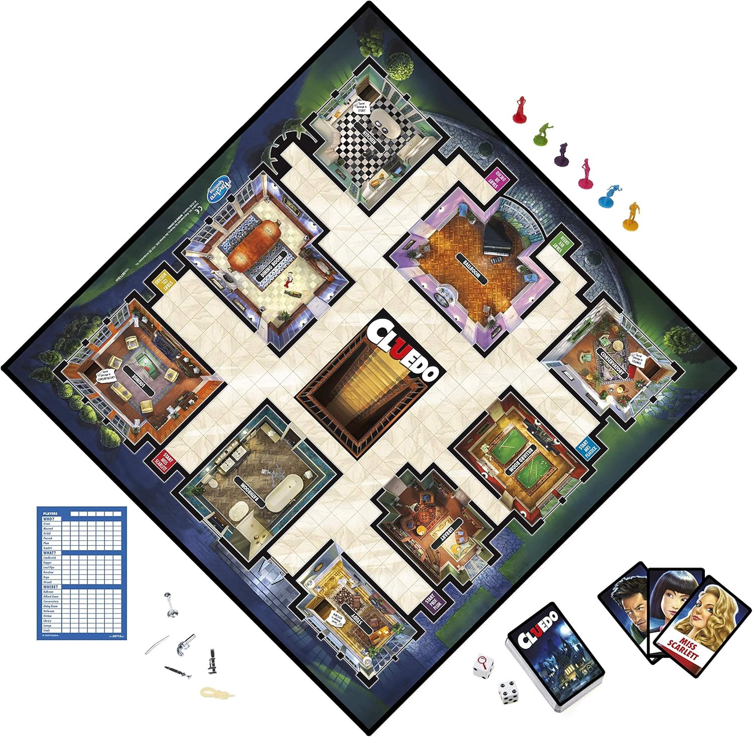 Hasbro Gaming Cluedo O clássico jogo de tabuleiro misterioso 