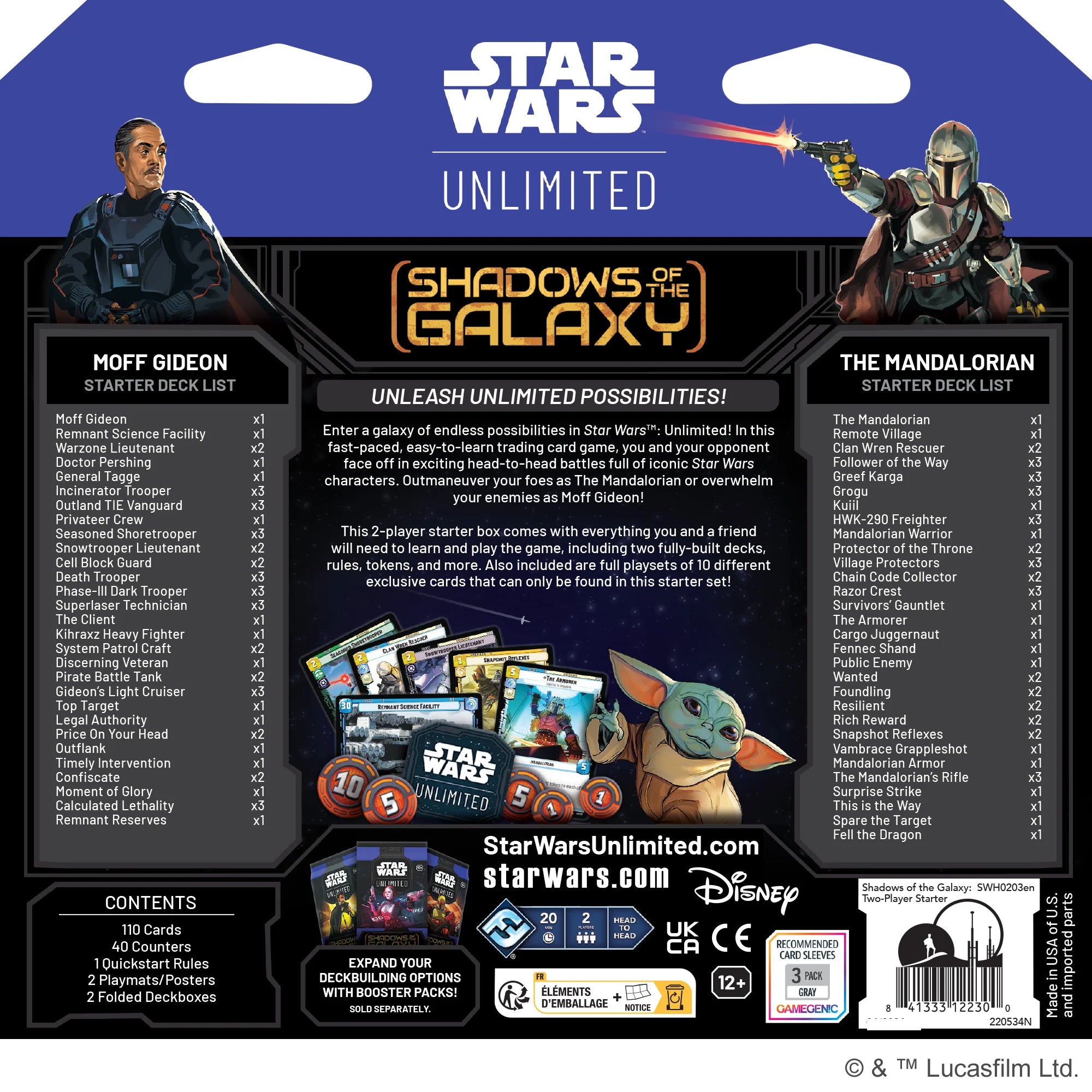 Star Wars: Unlimited - Shadows of the Galaxy 2 Jogadores Iniciante